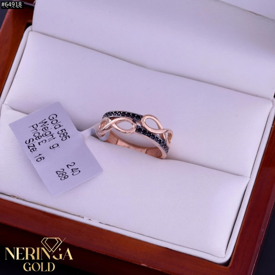 Rose gold women's ring #64918