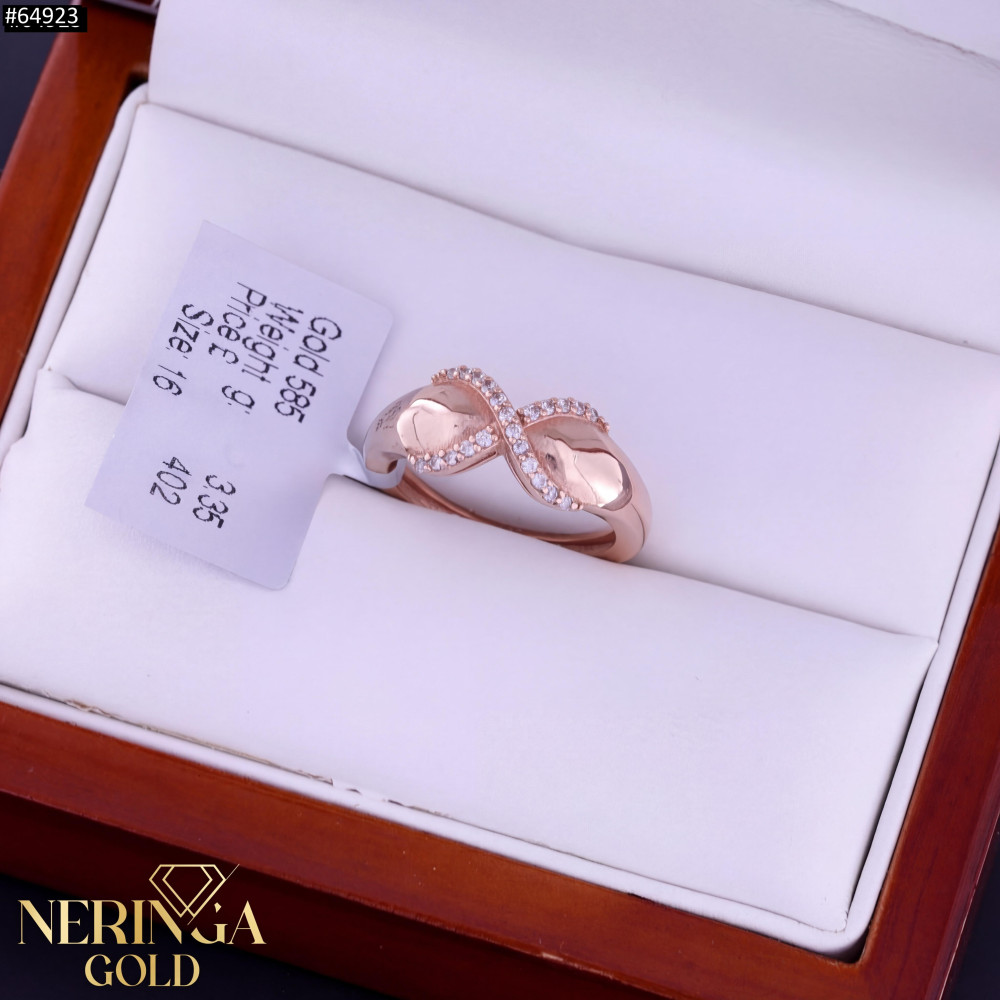 Rose gold women's ring #64923