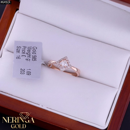 Rose gold women's ring #64924