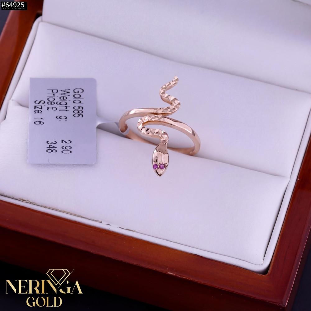 Rose gold women's ring #64925