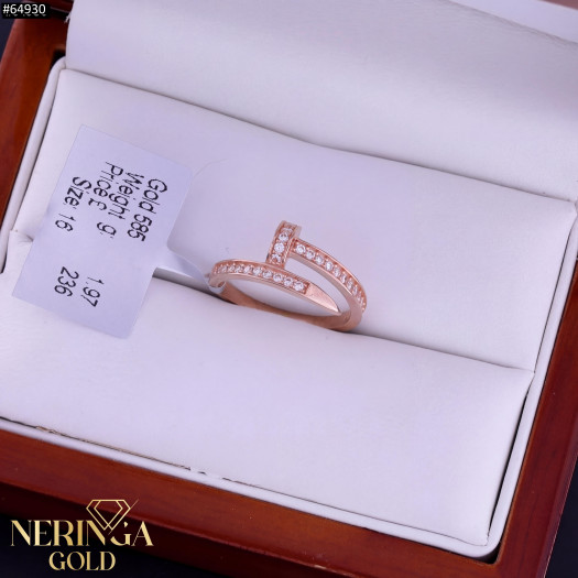 Rose gold women's ring #64930