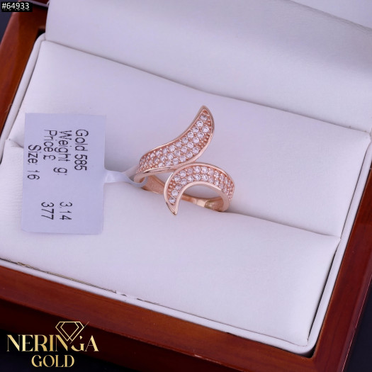 Rose gold women's ring #64933