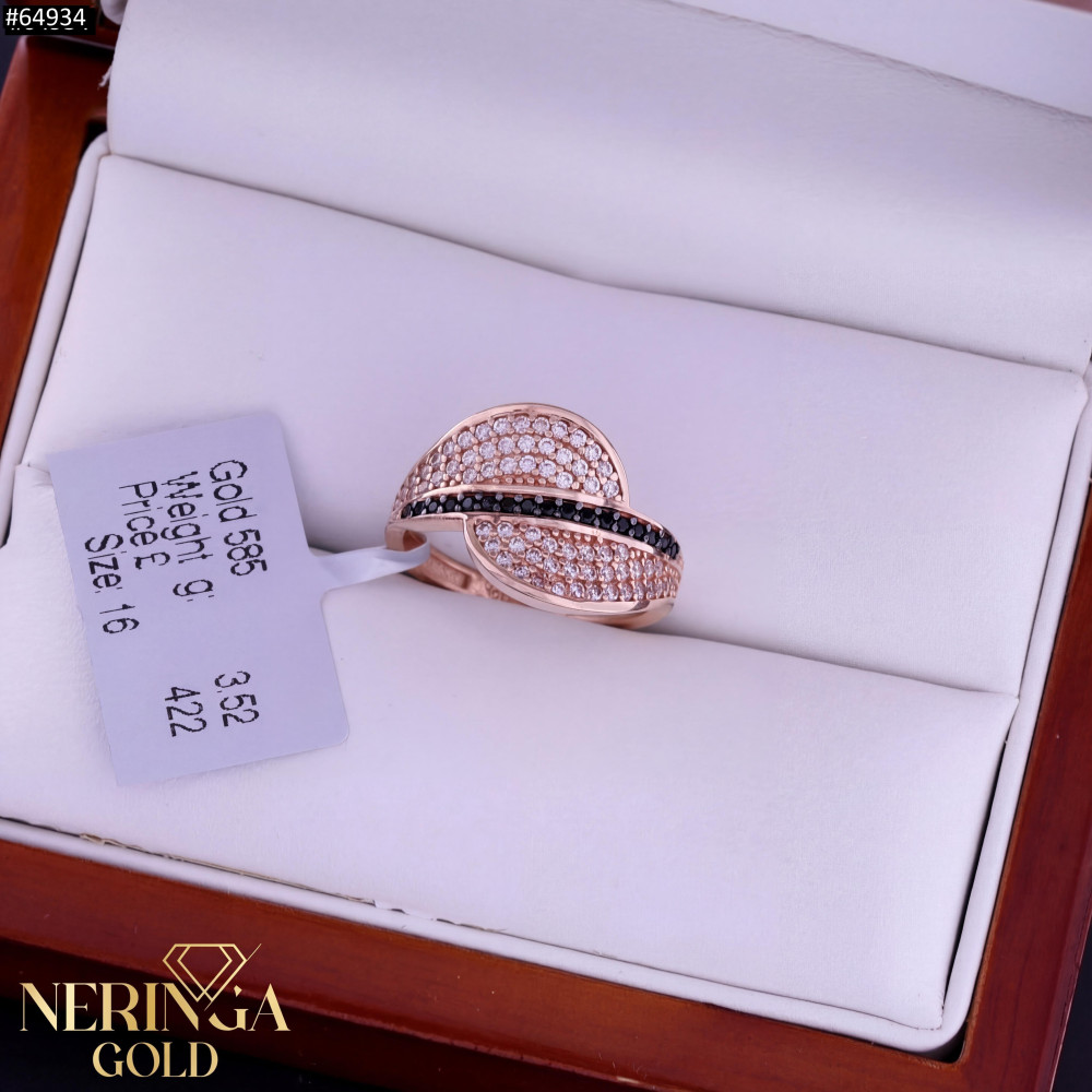 Rose gold women's ring #64934