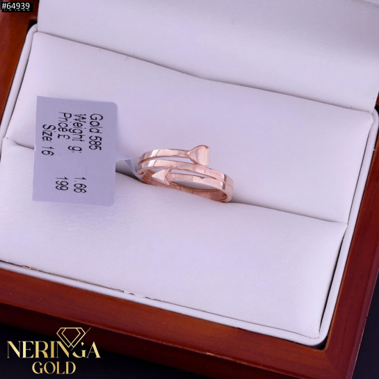 Rose gold women's ring #64939