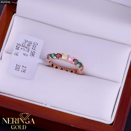 Rose gold women's ring #64946