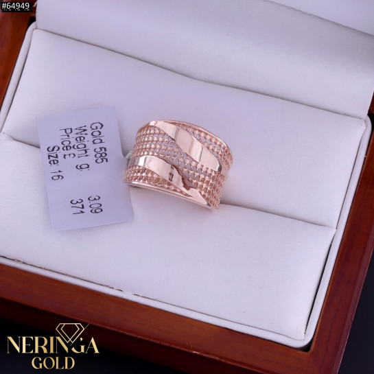 Rose gold women's ring #64949