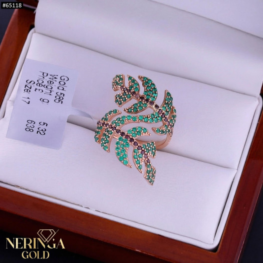 Rose gold women's ring #65118