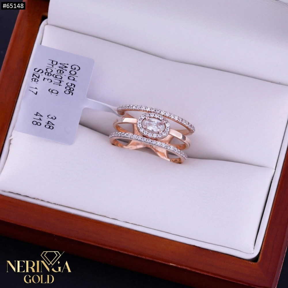 Rose gold women's ring #65148