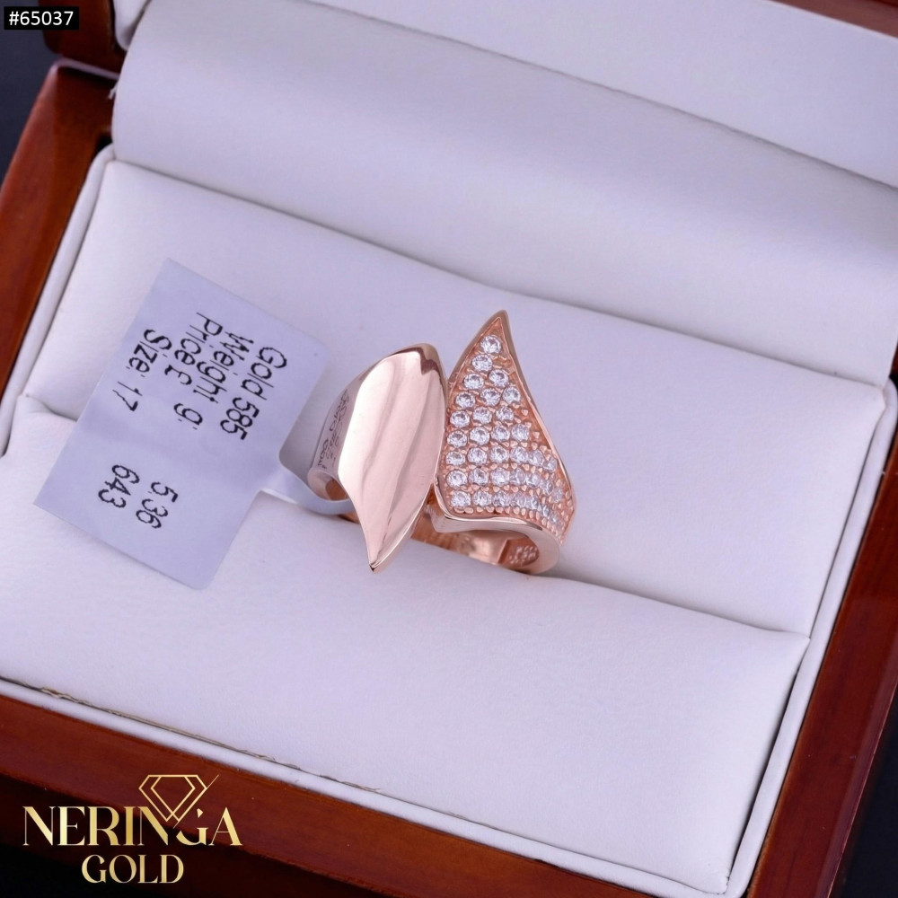 Rose gold women's ring #65037