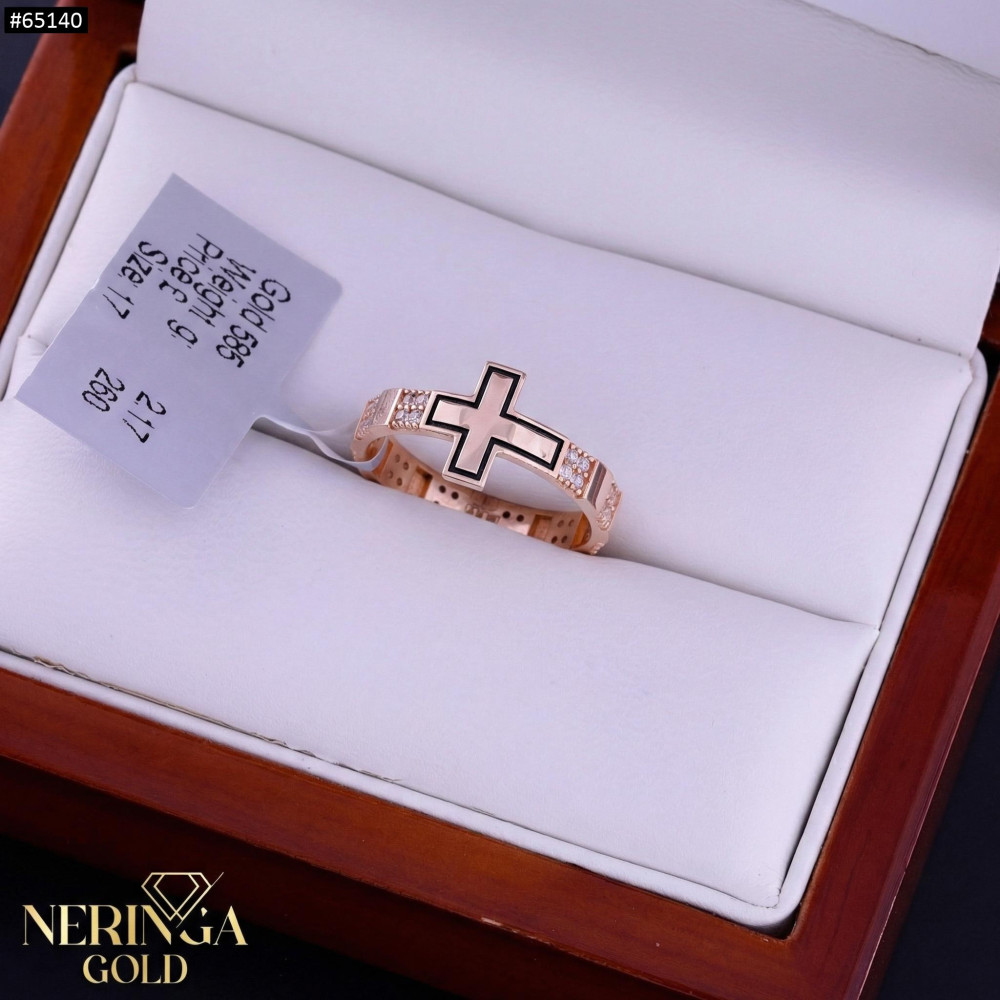 Rose gold women's ring #65140