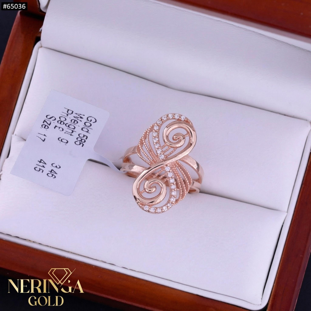Rose gold women's ring #65036