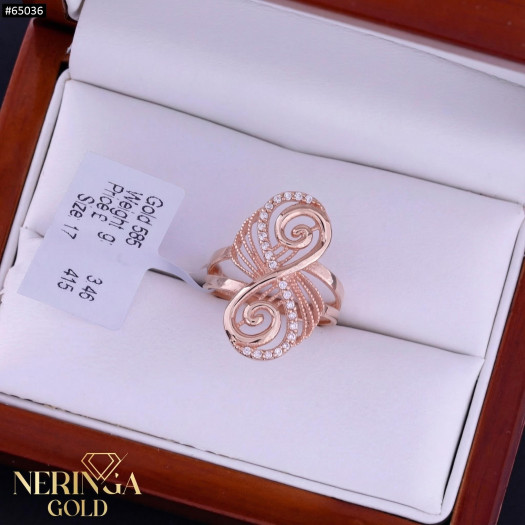 Rose gold women's ring #65036