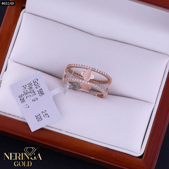 Rose gold women's ring #65149