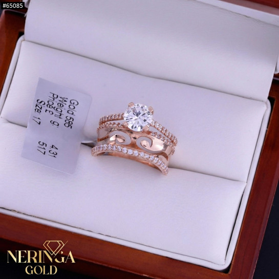 Rose gold women's ring #65085