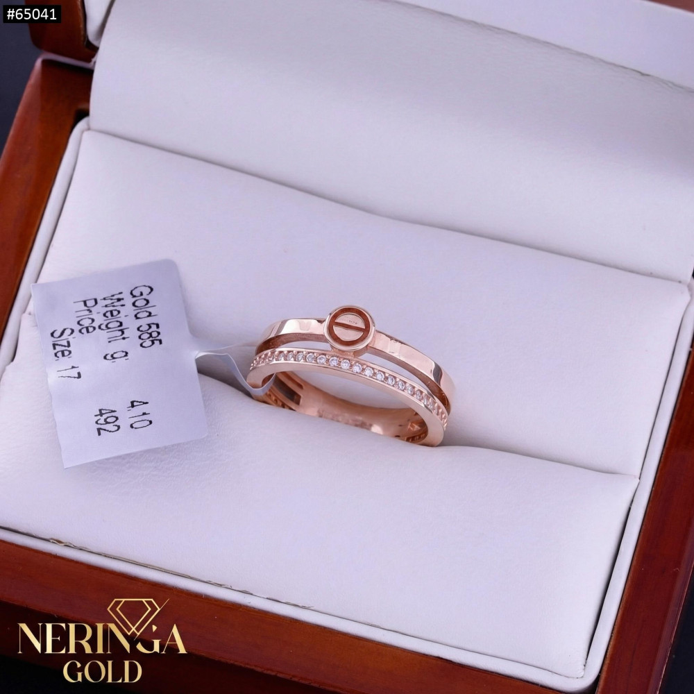 Rose gold women's ring #65041