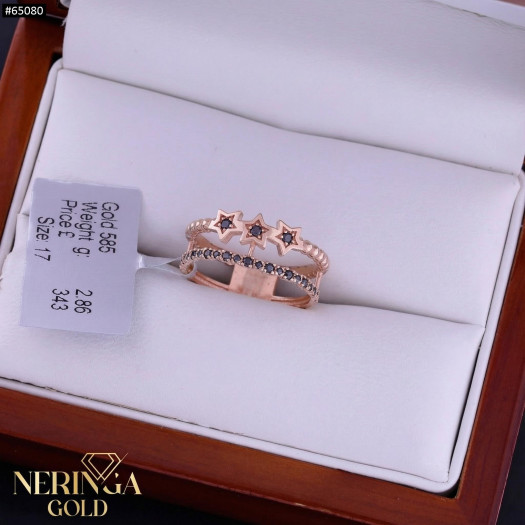 Rose gold women's ring #65080