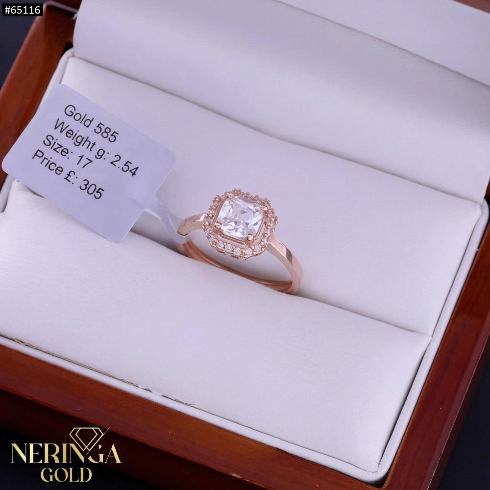 Rose gold women's ring #65116