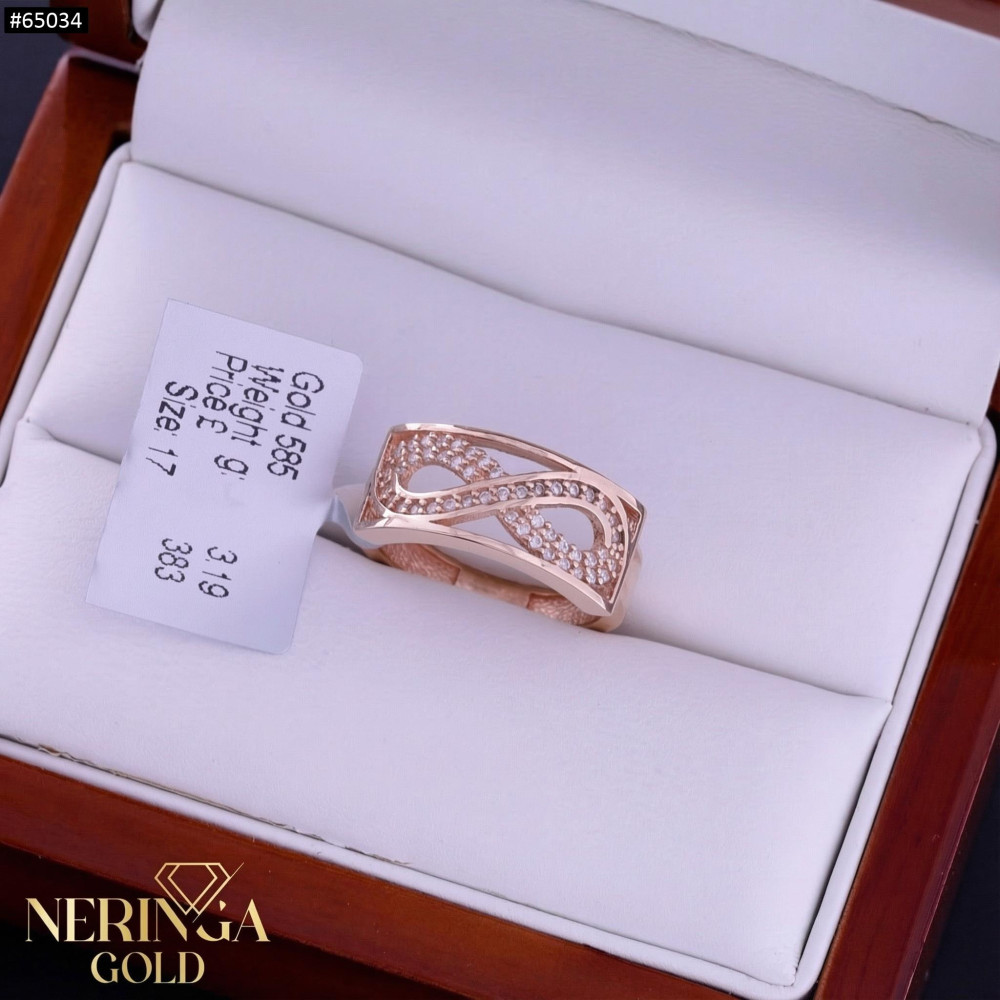 Rose gold women's ring #65034
