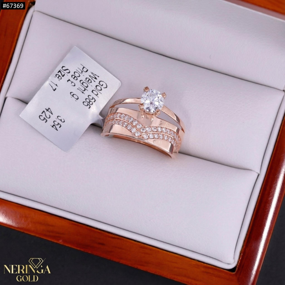Rose gold women's ring #67369