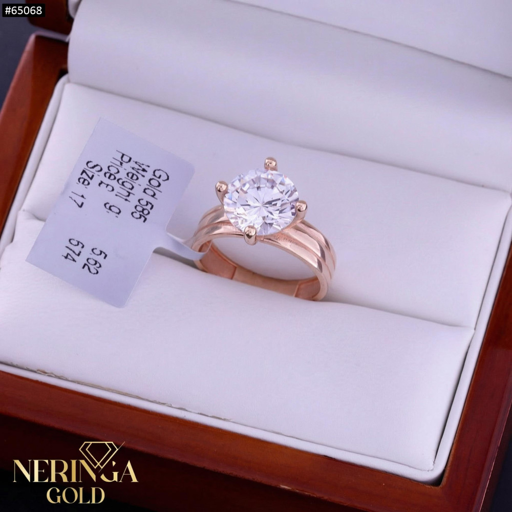 Rose gold women's ring #65068