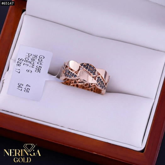 Rose gold women's ring #65147