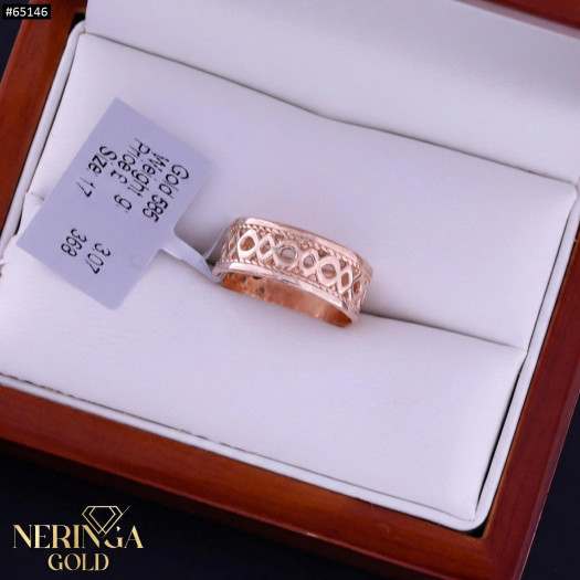 Rose gold women's ring #65146