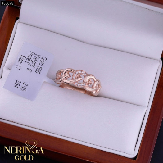 Rose gold women's ring #65078