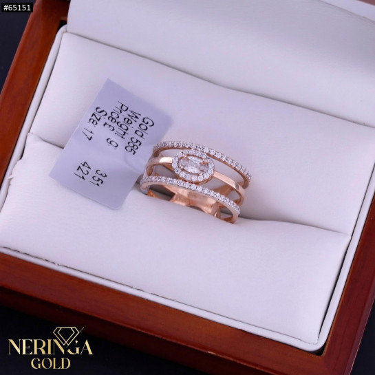 Rose gold women's ring #65151