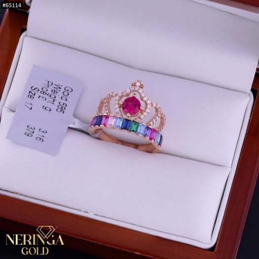 Rose gold women's ring #65114