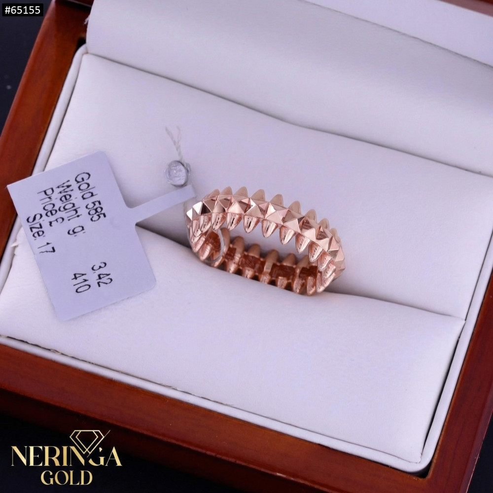 Rose gold women's ring #65155