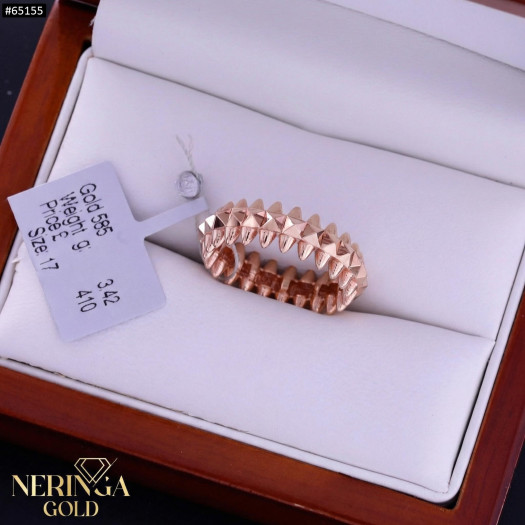 Rose gold women's ring #65155