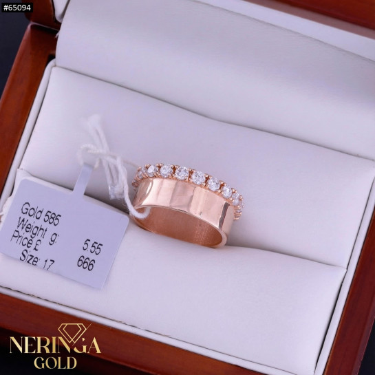 Rose gold women's ring #65094