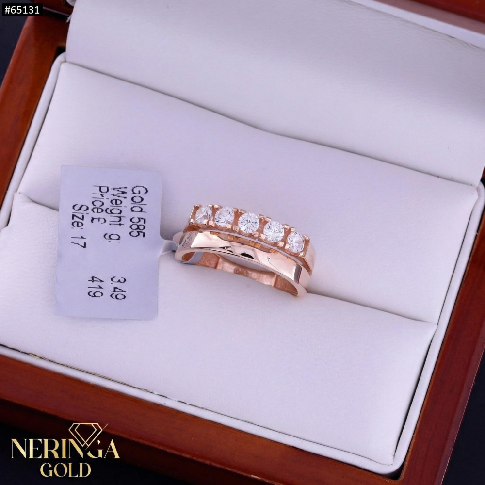Rose gold women's ring #65131