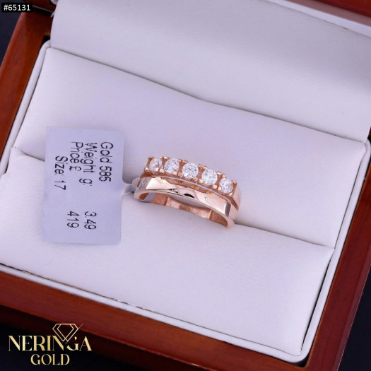 Rose gold women's ring #65131