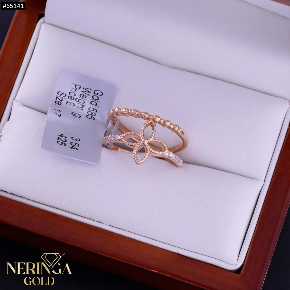 Rose gold women's ring #65141