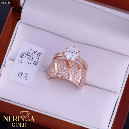 Rose gold women's ring #65058