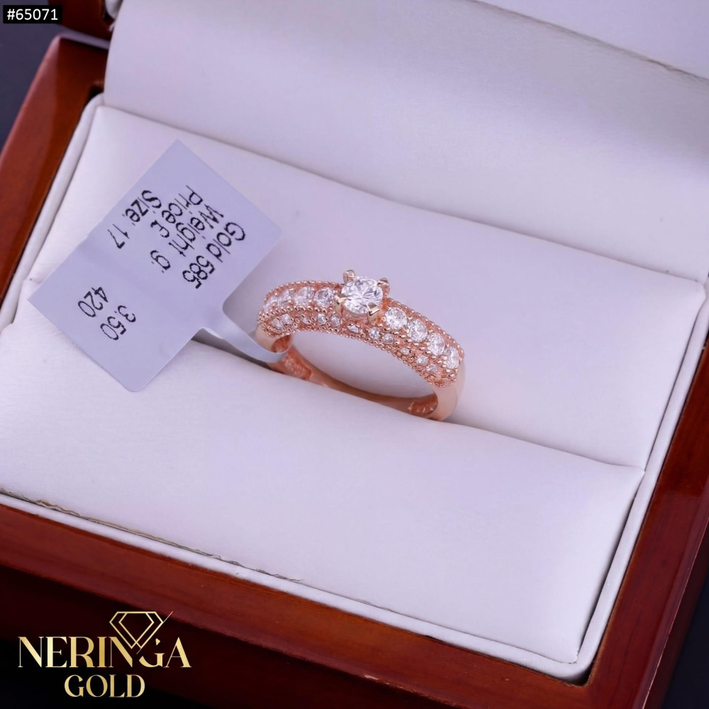 Rose gold women's ring #65071