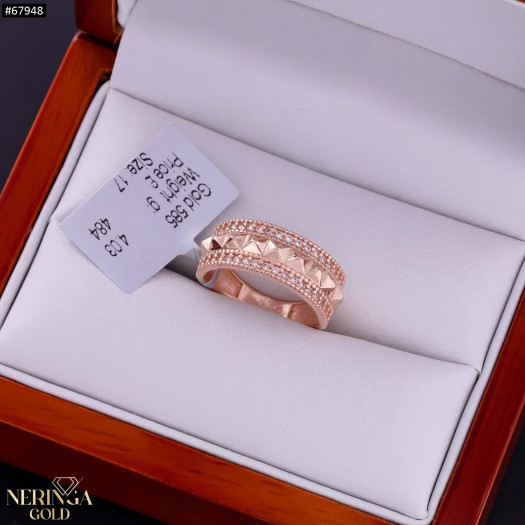 Rose gold women's ring #67948