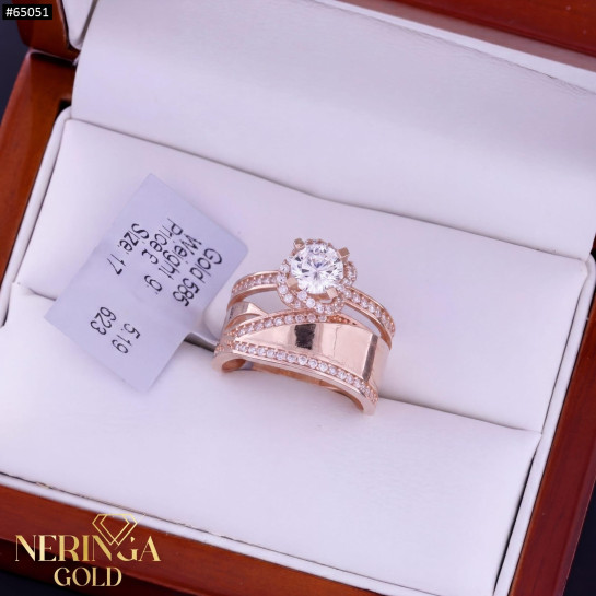 Rose gold women's ring #65051