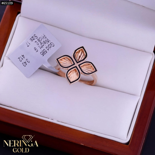 Rose gold women's ring #65109