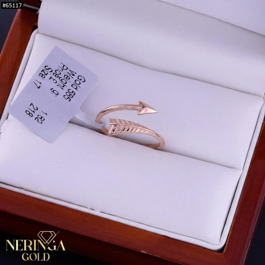 Rose gold women's ring #65117