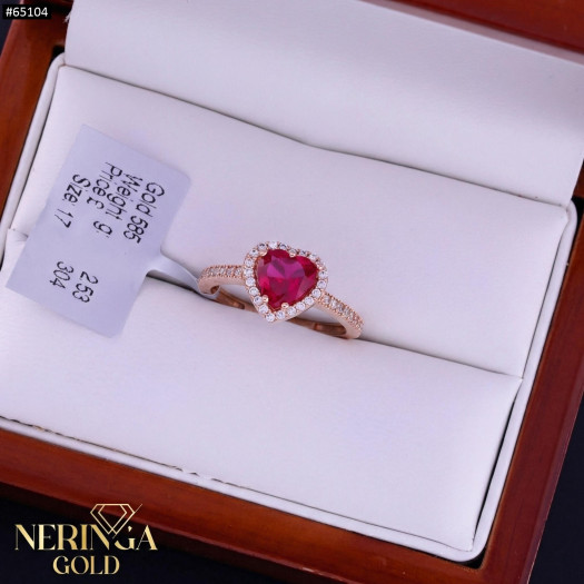 Rose gold women's ring #65104