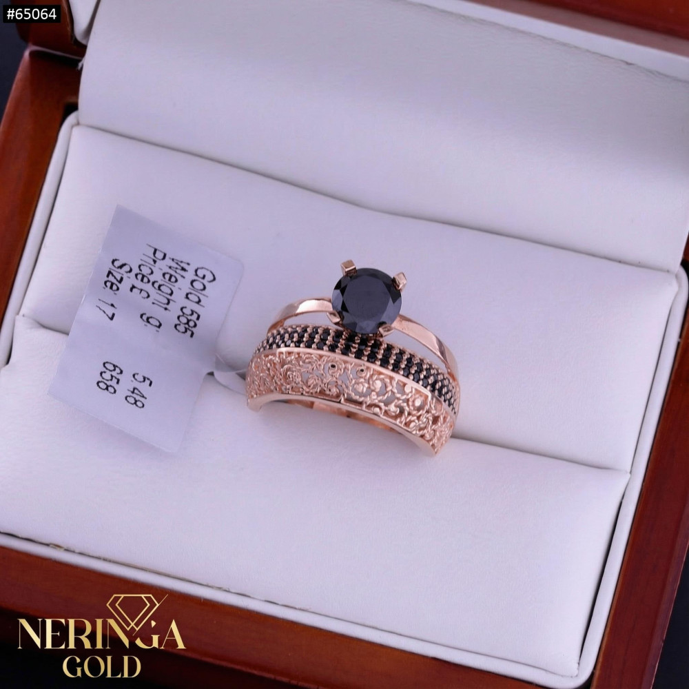 Rose gold women's ring #65064