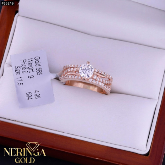 Rose gold women's ring #65249