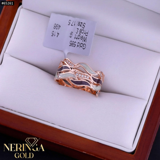 Rose gold women's ring #65261