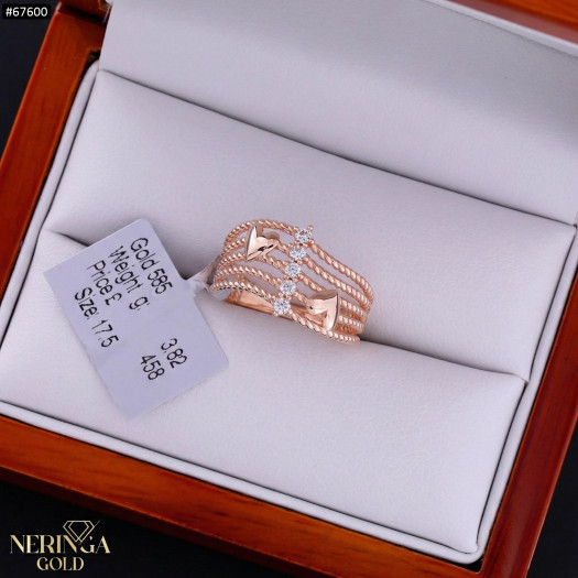 Rose gold women's ring #67600
