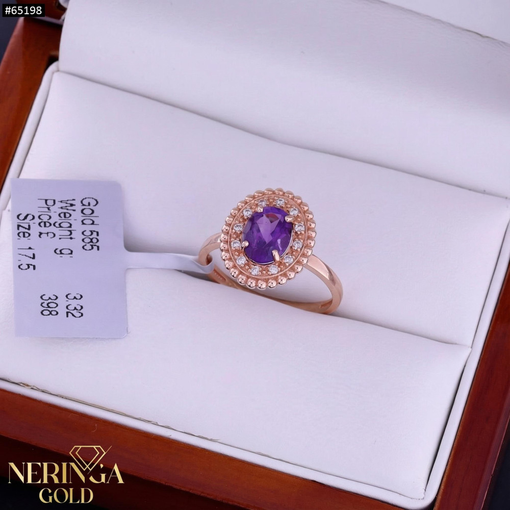 Rose gold women's ring #65198