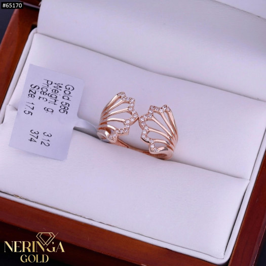 Rose gold women's ring #65170