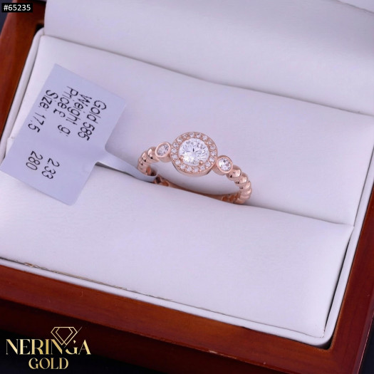 Rose gold women's ring #65235