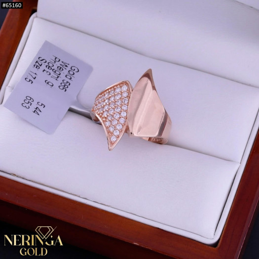 Rose gold women's ring #65160